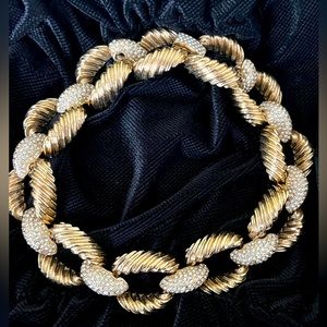 Gold & Silver crystal statement necklace